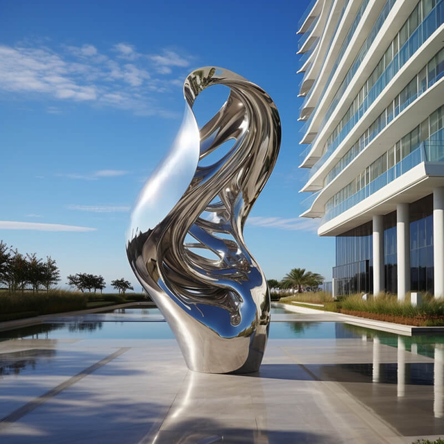 Mirror Stainless Steel Urban Sculpture