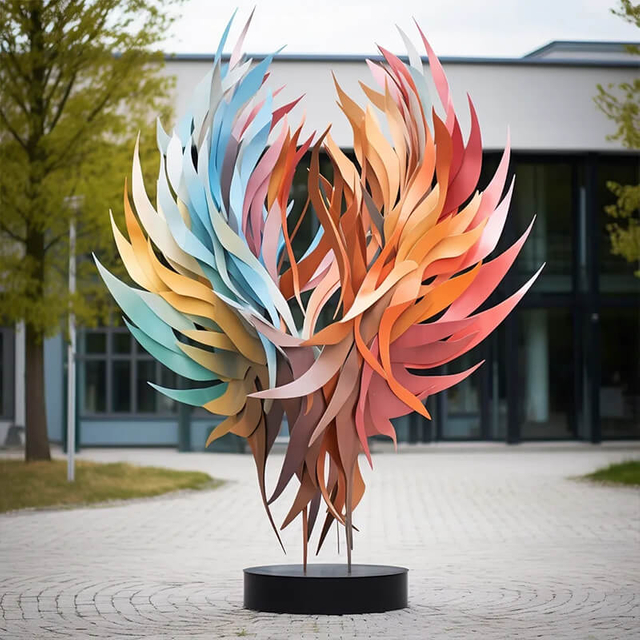 Color Spray Painted Steel Urban Sculpture