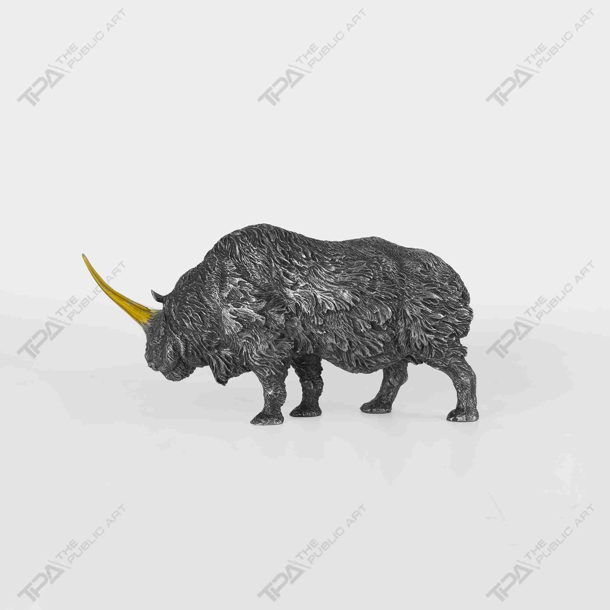 Artistic Sculpture of A Single-horned Long-haired Rhinoceros