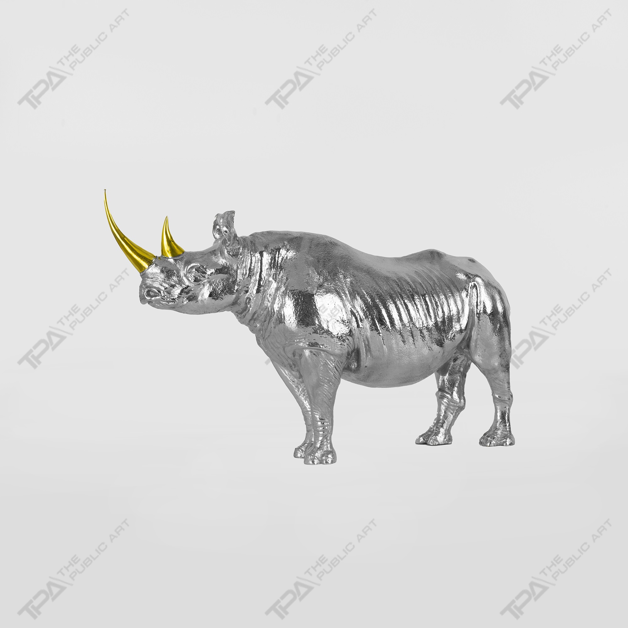 Two-horned Rhinoceros Art Sculpture