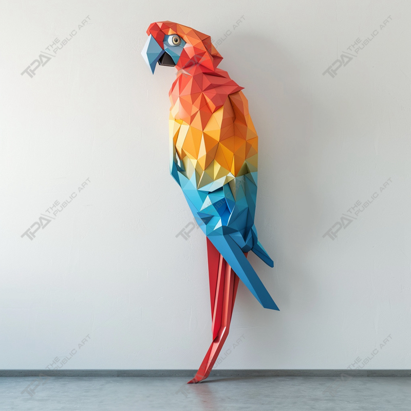 origami parrot sculpture