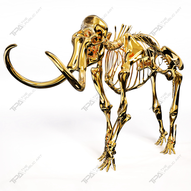 Stainless Steel Elephant Skeleton Sculpture