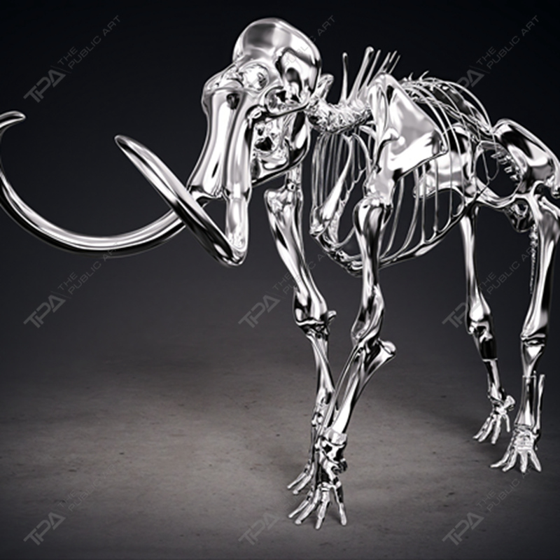 Stainless Steel Elephant Skeleton Sculpture