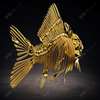 Stainless Steel Fish Skeleton Sculpture