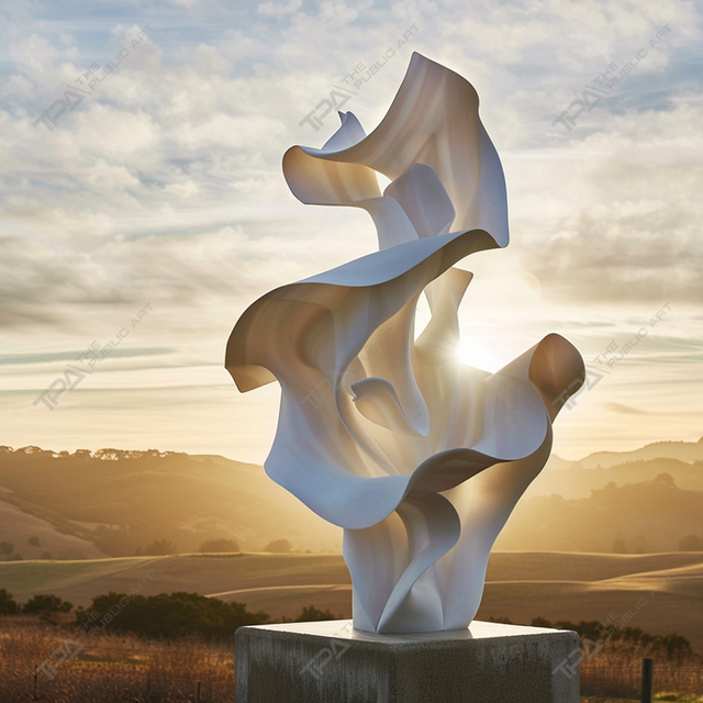 Stainless Steel Urban Sculpture White Voile
