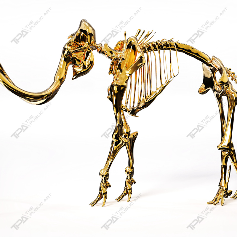 Stainless Steel Elephant Skeleton Sculpture