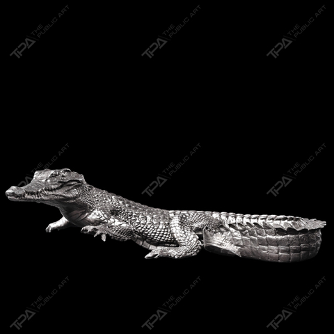 Stainless Steel Artistic Crocodile Sculpture