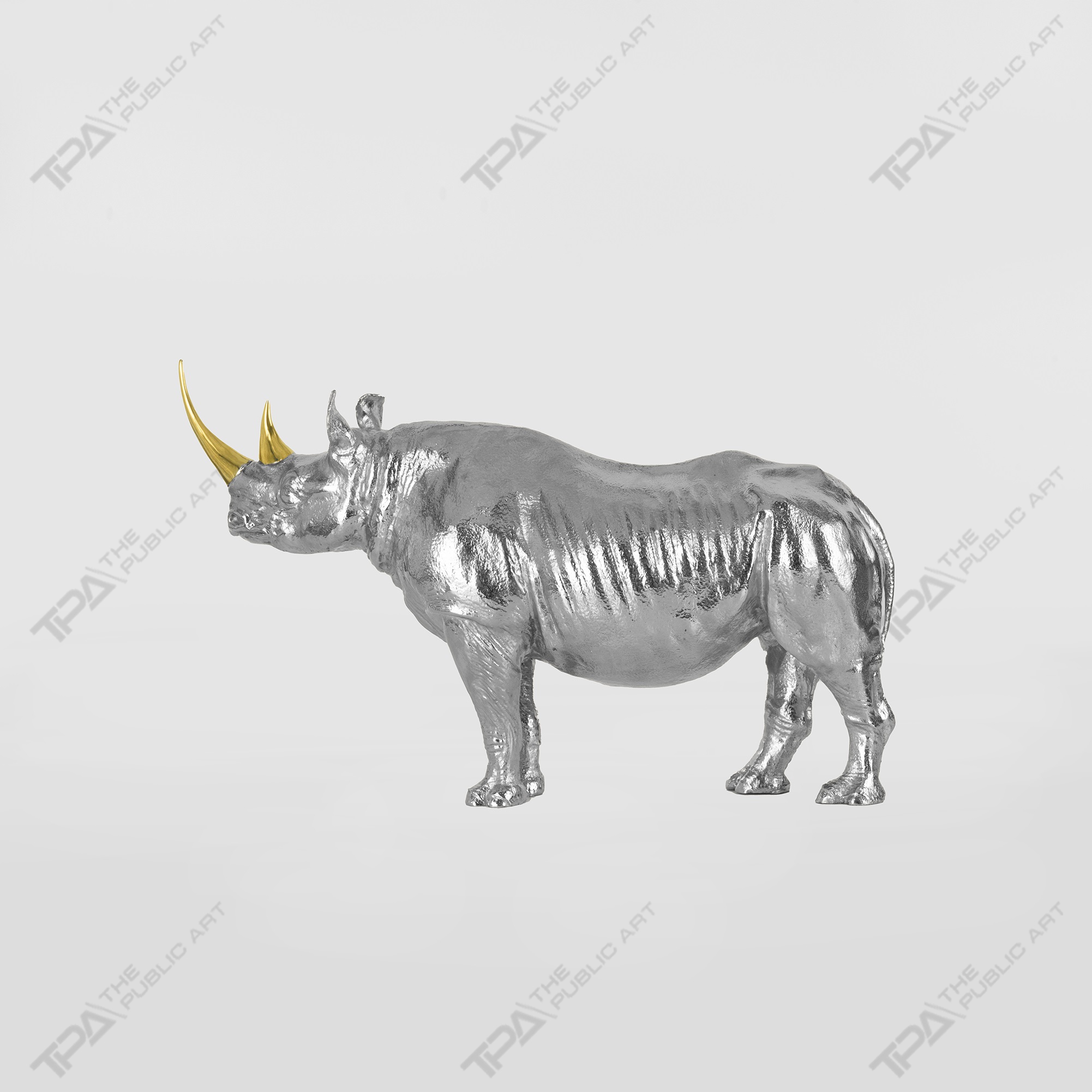 Two-horned Rhinoceros Art Sculpture