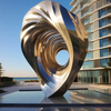 Antique Color Stainless Steel Urban Sculpture