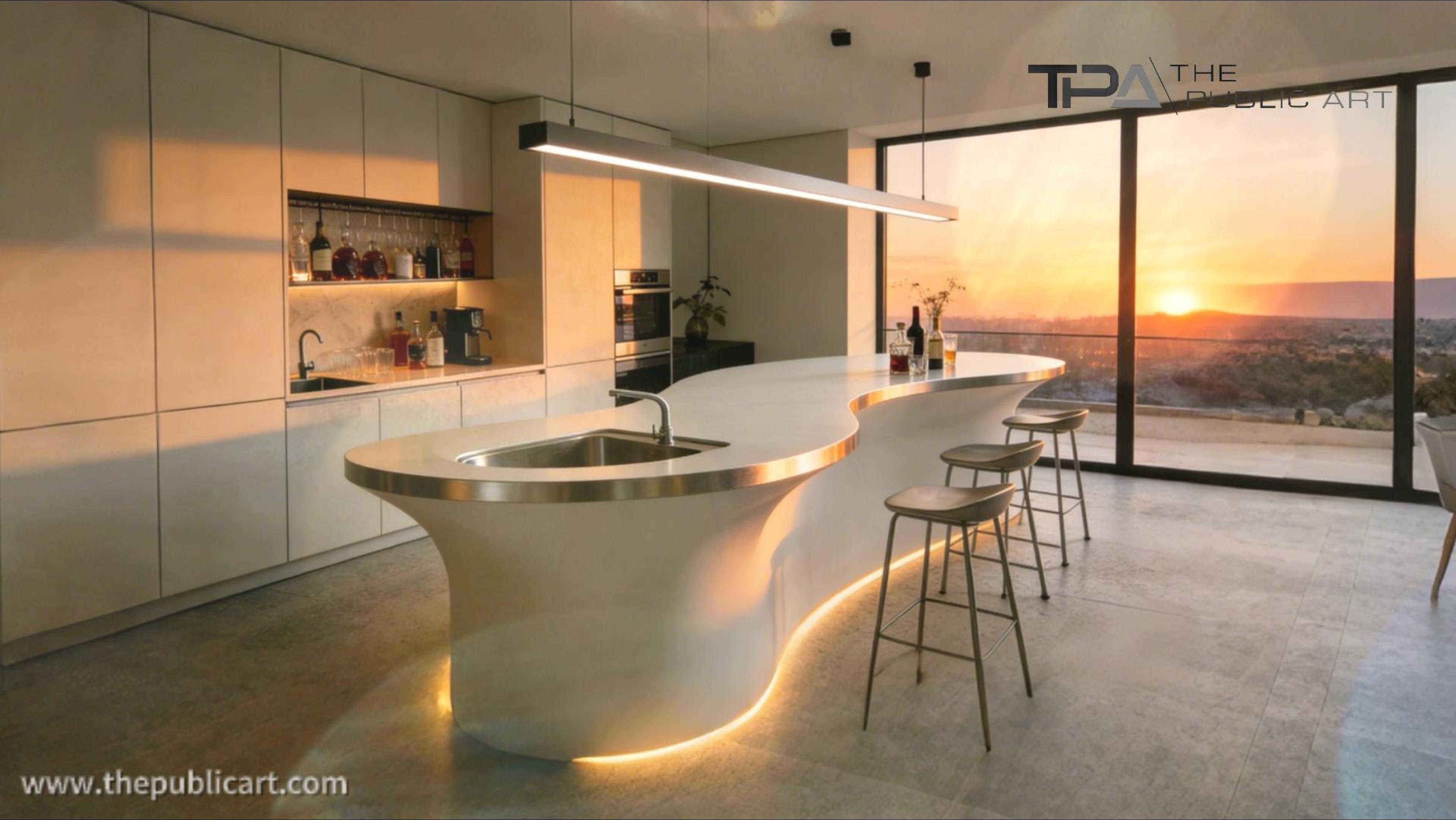 White Painted Metal Bar Counter for Home Decoration