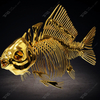 Stainless Steel Fish Skeleton Sculpture