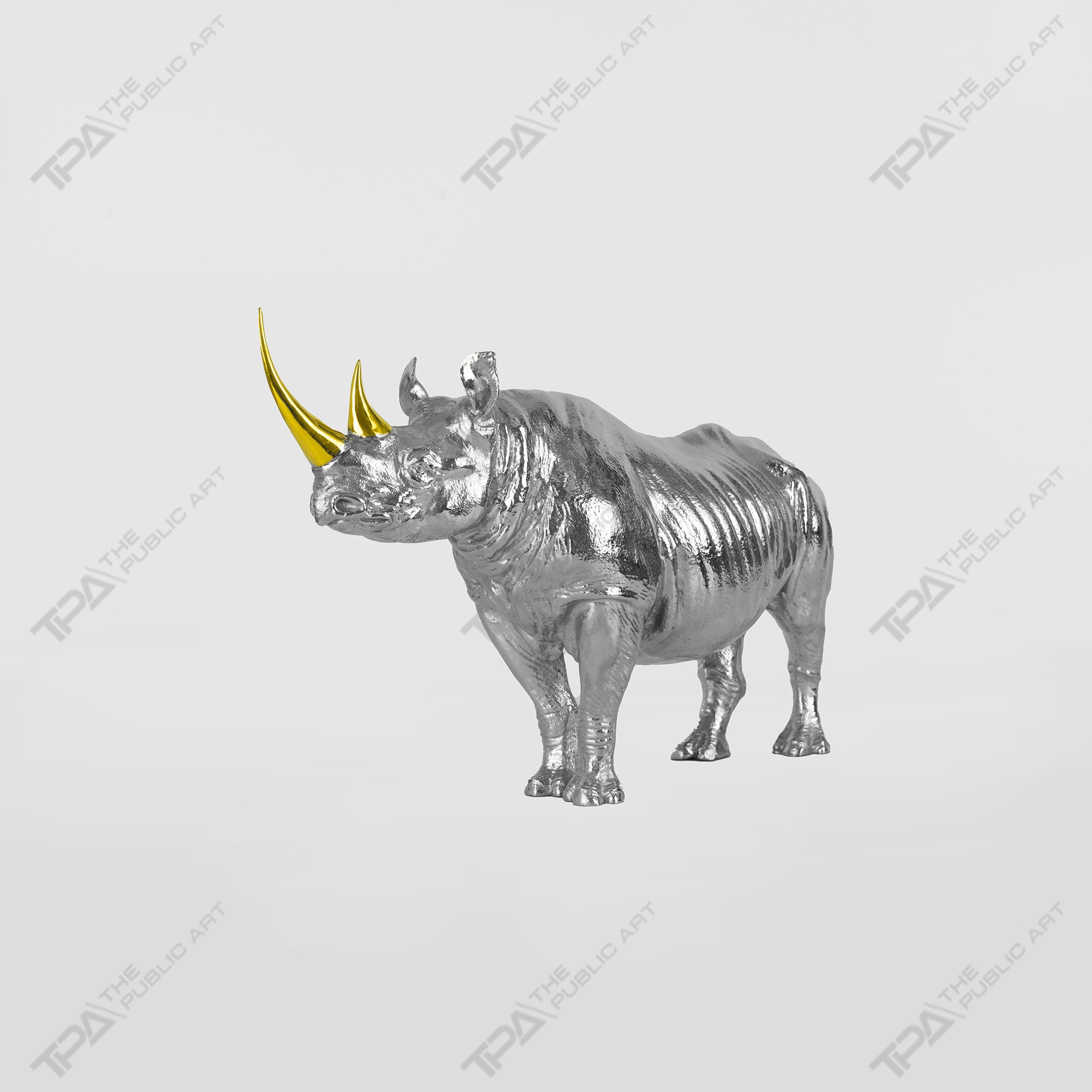 Two-horned Rhinoceros Art Sculpture