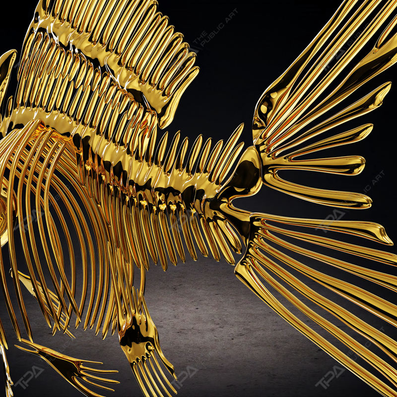 fish skeleton sculpture