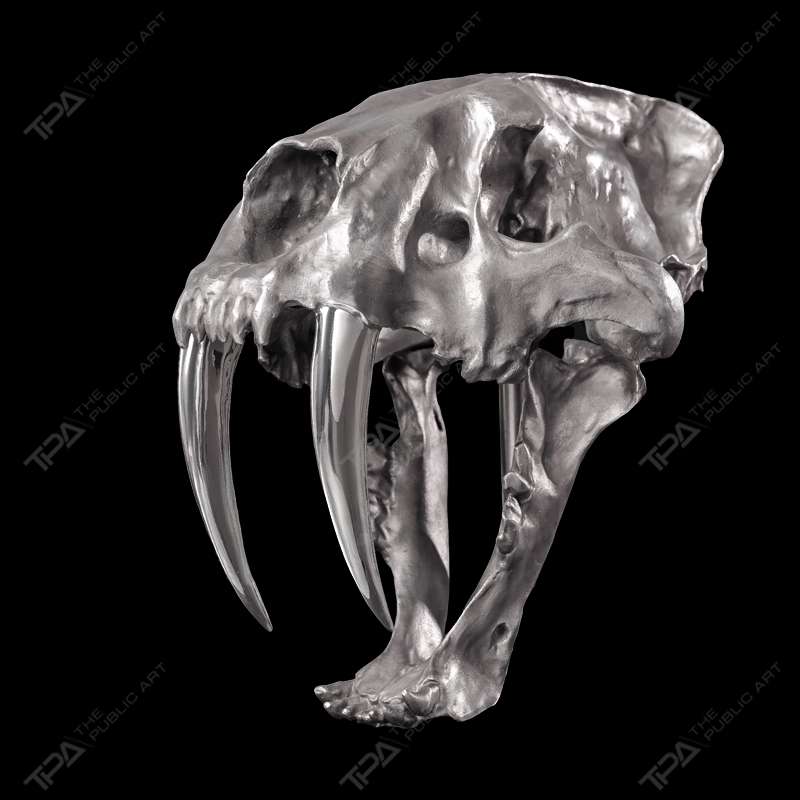 Artistic Sculpture of The Saber-toothed Tiger Skull