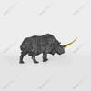 Artistic Sculpture of A Single-horned Long-haired Rhinoceros