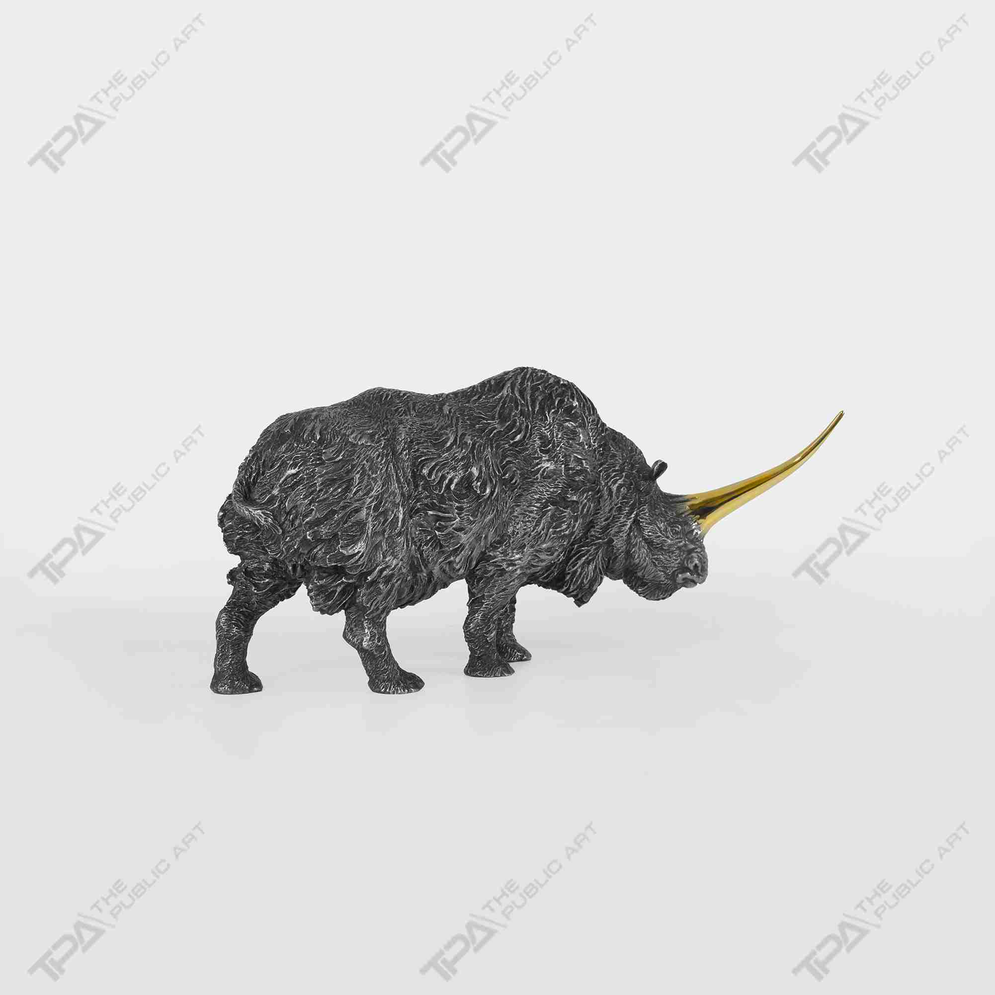 Artistic Sculpture of A Single-horned Long-haired Rhinoceros