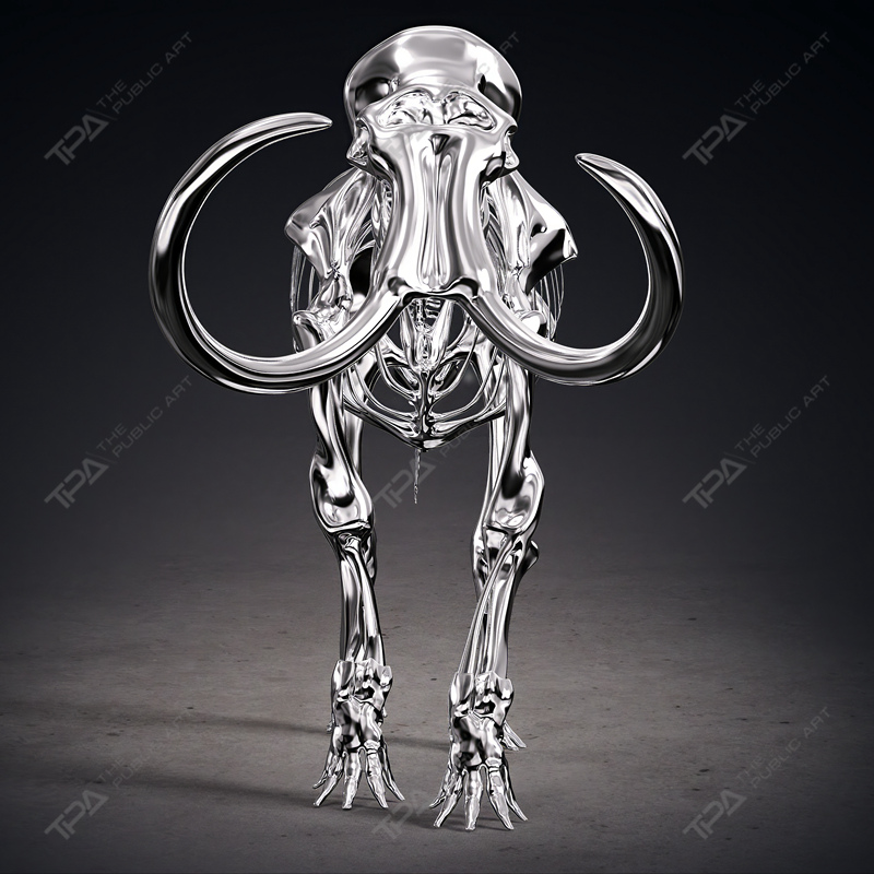 Stainless Steel Elephant Skeleton Sculpture