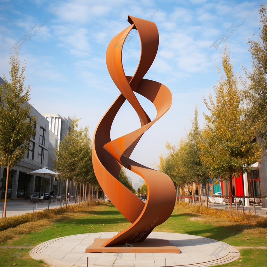 corten steel outdoor urban sculpture