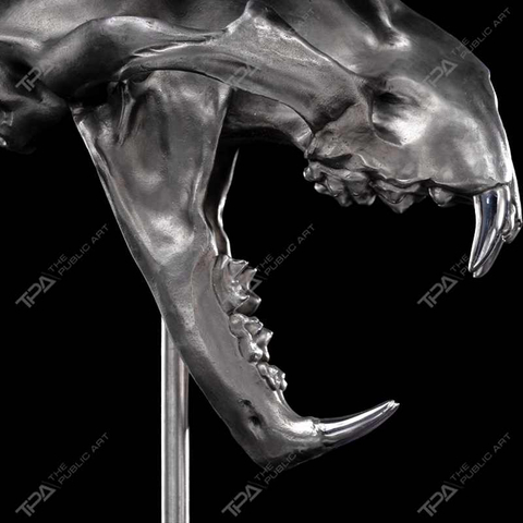Stainless Steel Tiger Skull Sculpture