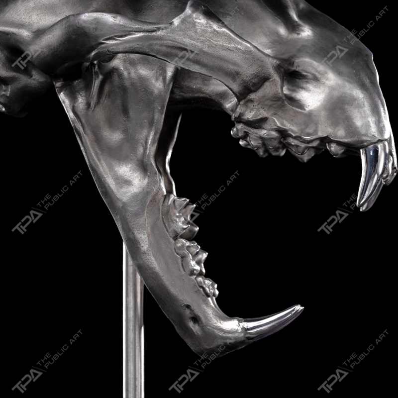 Stainless Steel Tiger Skull Sculpture