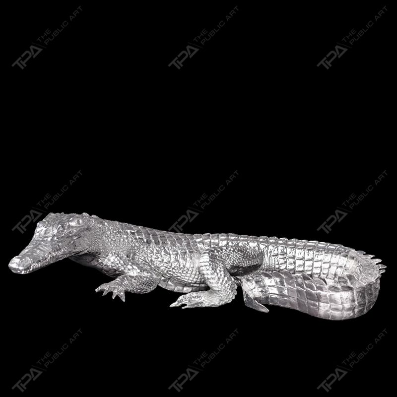 Stainless Steel Artistic Crocodile Sculpture