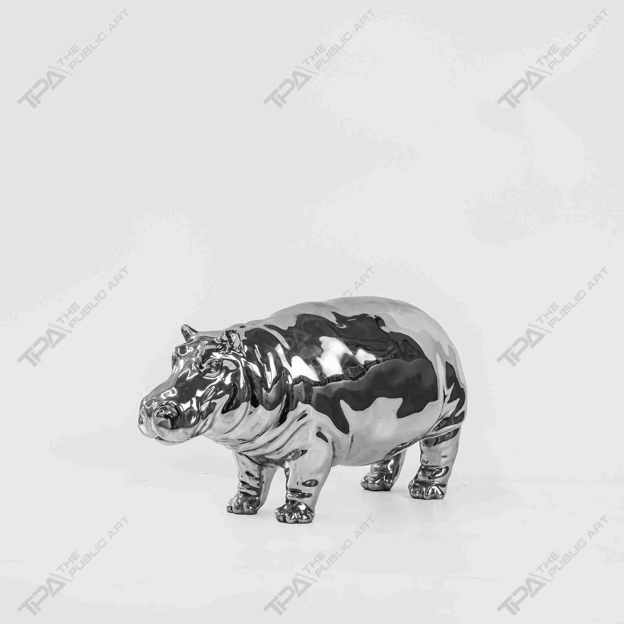 Hippopotamus Art Stainless Steel Sculpture