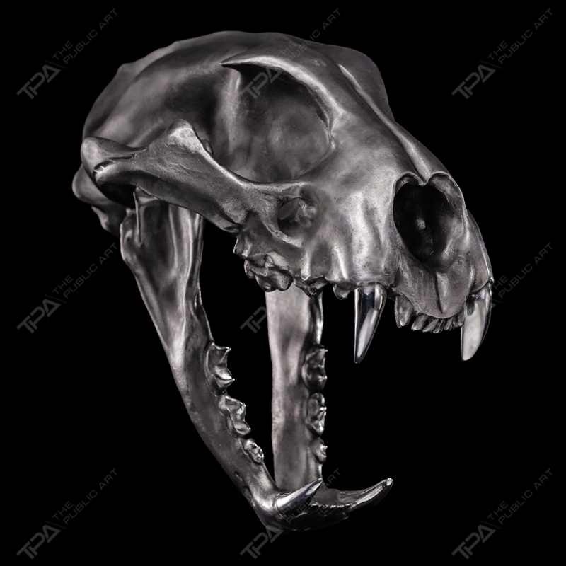 Stainless Steel Tiger Skull Sculpture
