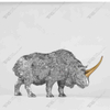 Artistic Sculpture of A Single-horned Long-haired Rhinoceros
