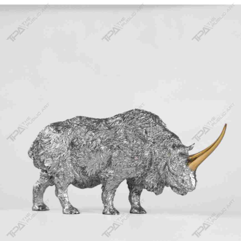 Artistic Sculpture of A Single-horned Long-haired Rhinoceros
