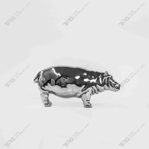 Hippopotamus Art Stainless Steel Sculpture