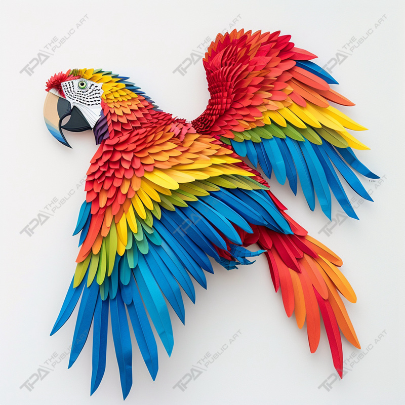 origami parrot sculpture