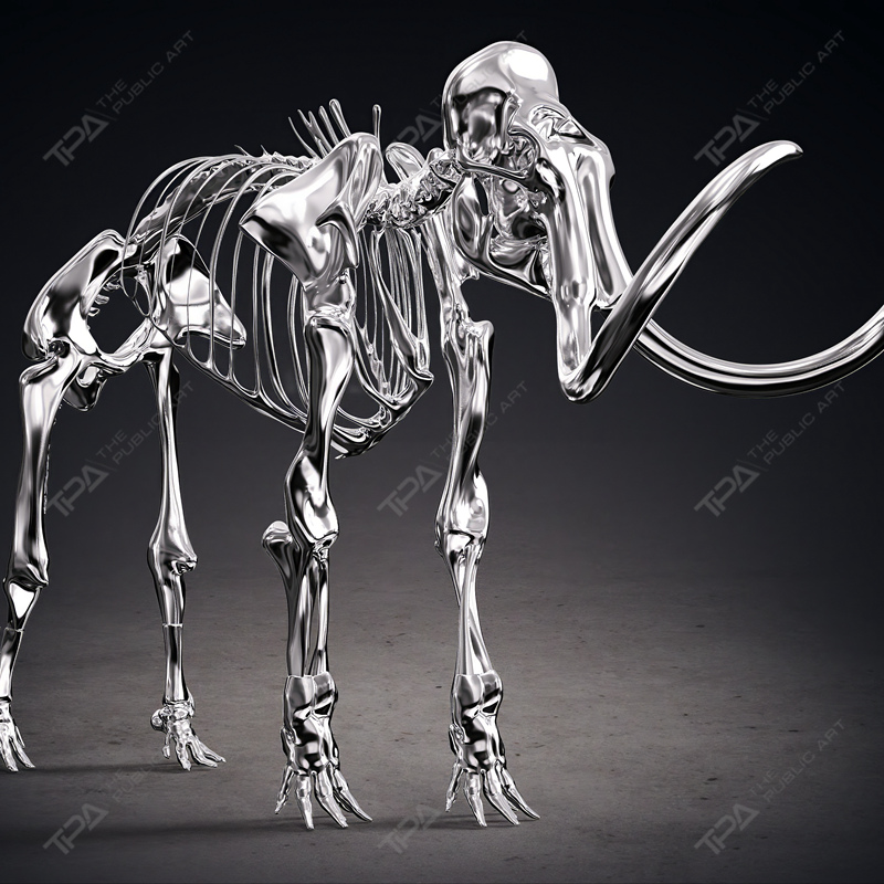 Stainless Steel Elephant Skeleton Sculpture