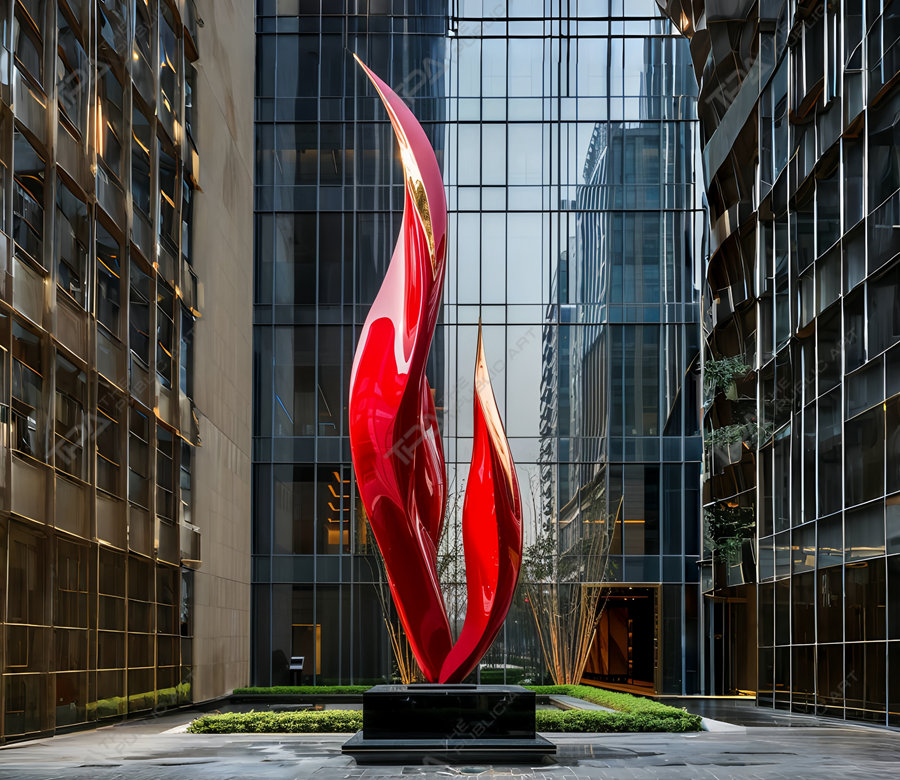 red flame sculpture