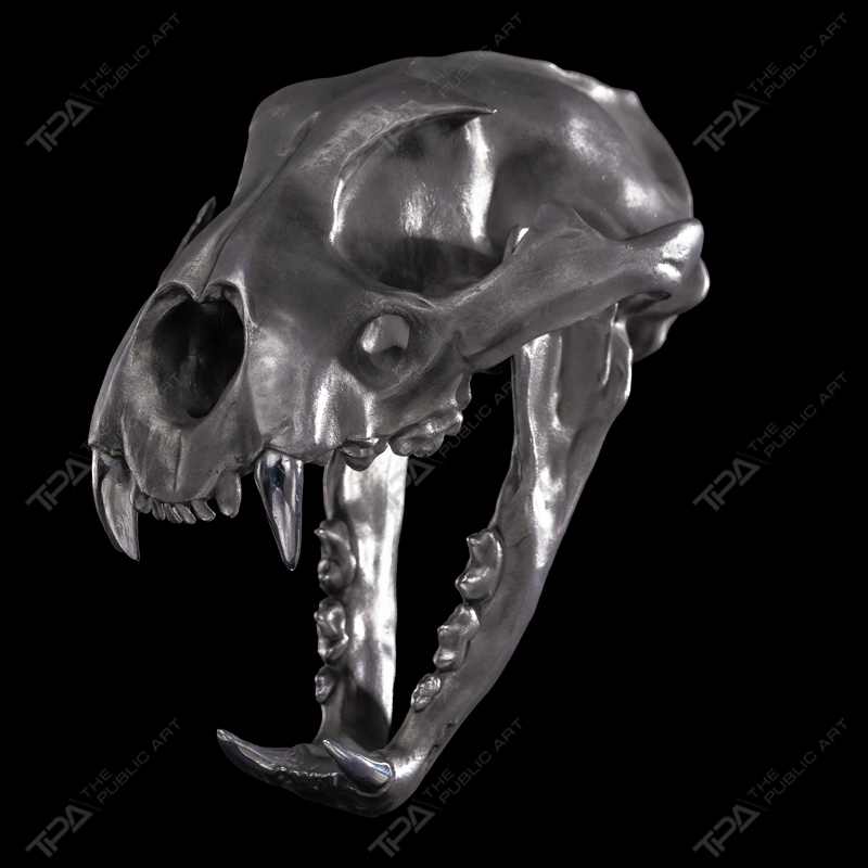 Stainless Steel Tiger Skull Sculpture