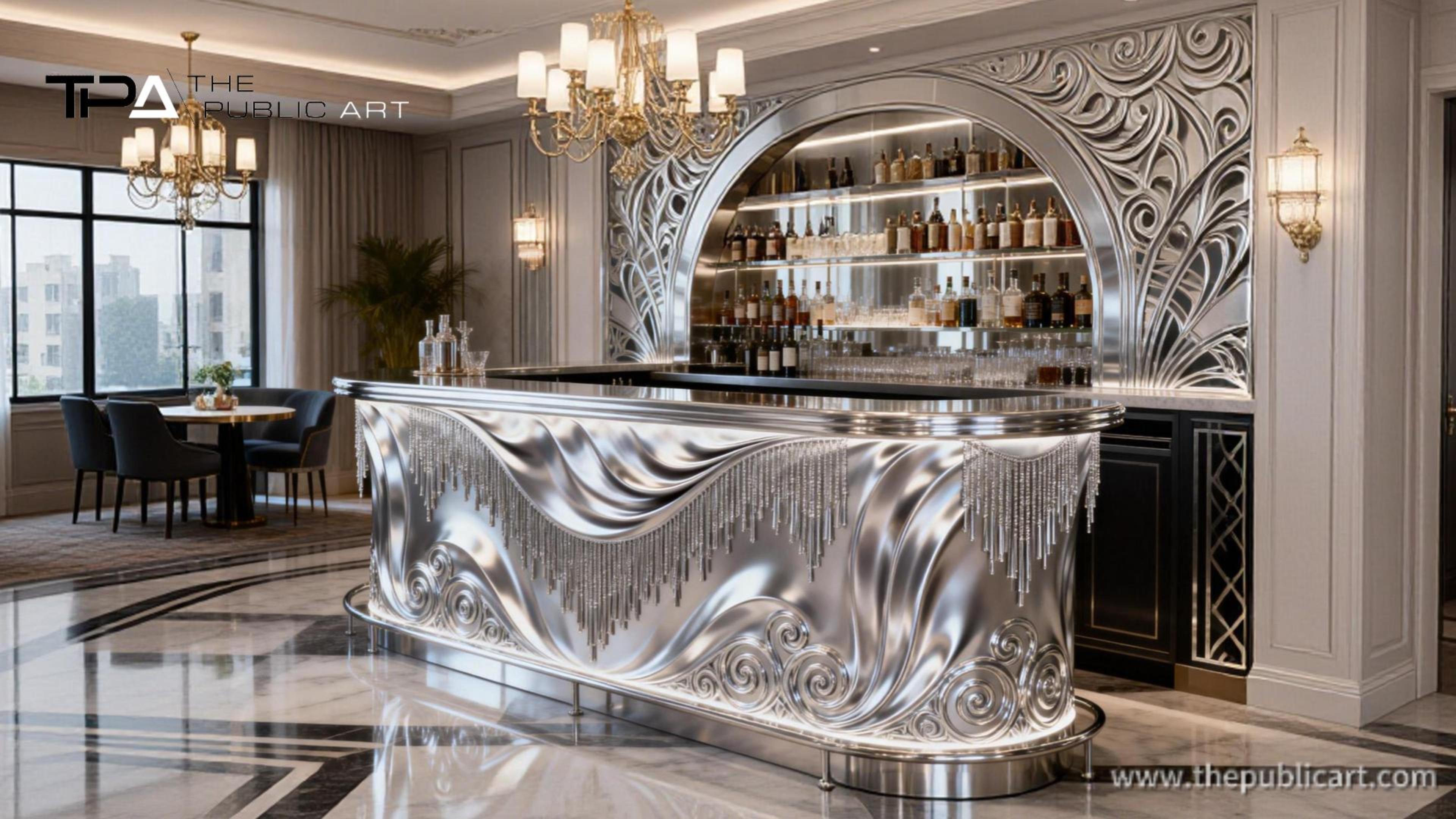 Luxury Style Stainless Steel Bar Counter for Hotel