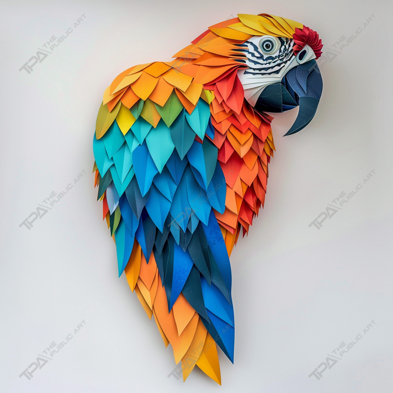 origami parrot sculpture