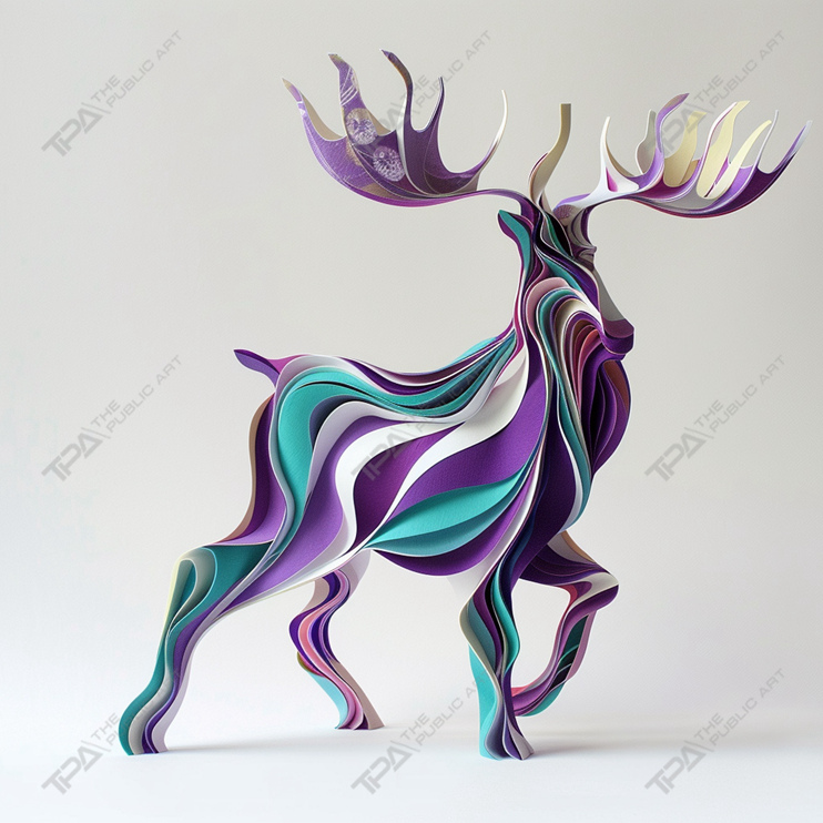 slatted deer sculpture