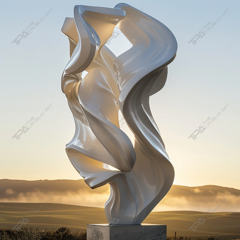Stainless Steel Urban Sculpture White Voile
