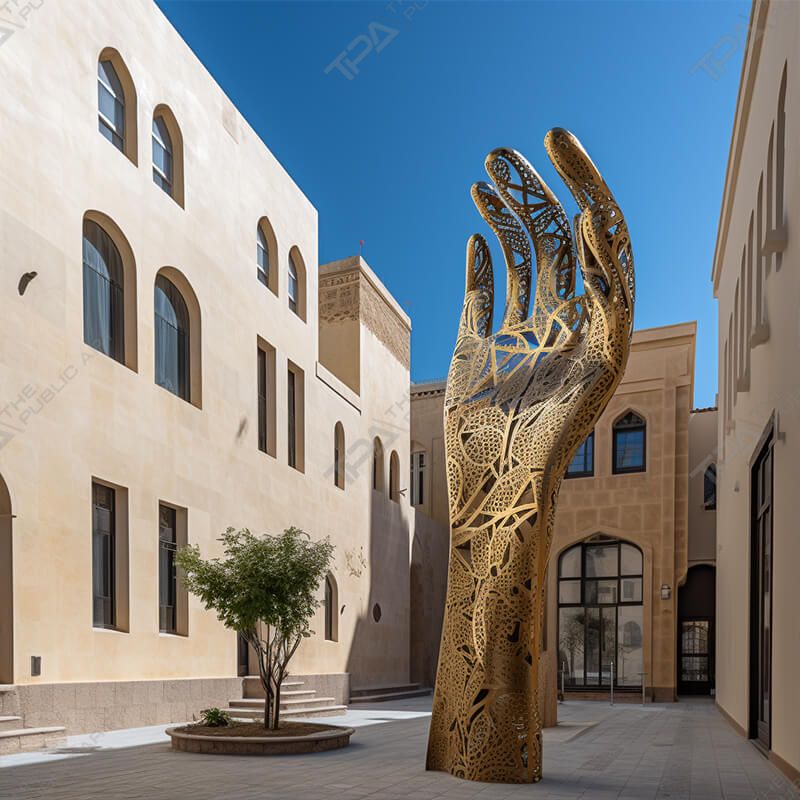 large outdoor decorative metal art sculpture